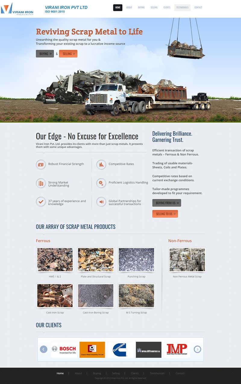 Website Designing & Maintenance for Virani Iron - Wagholi, Pune